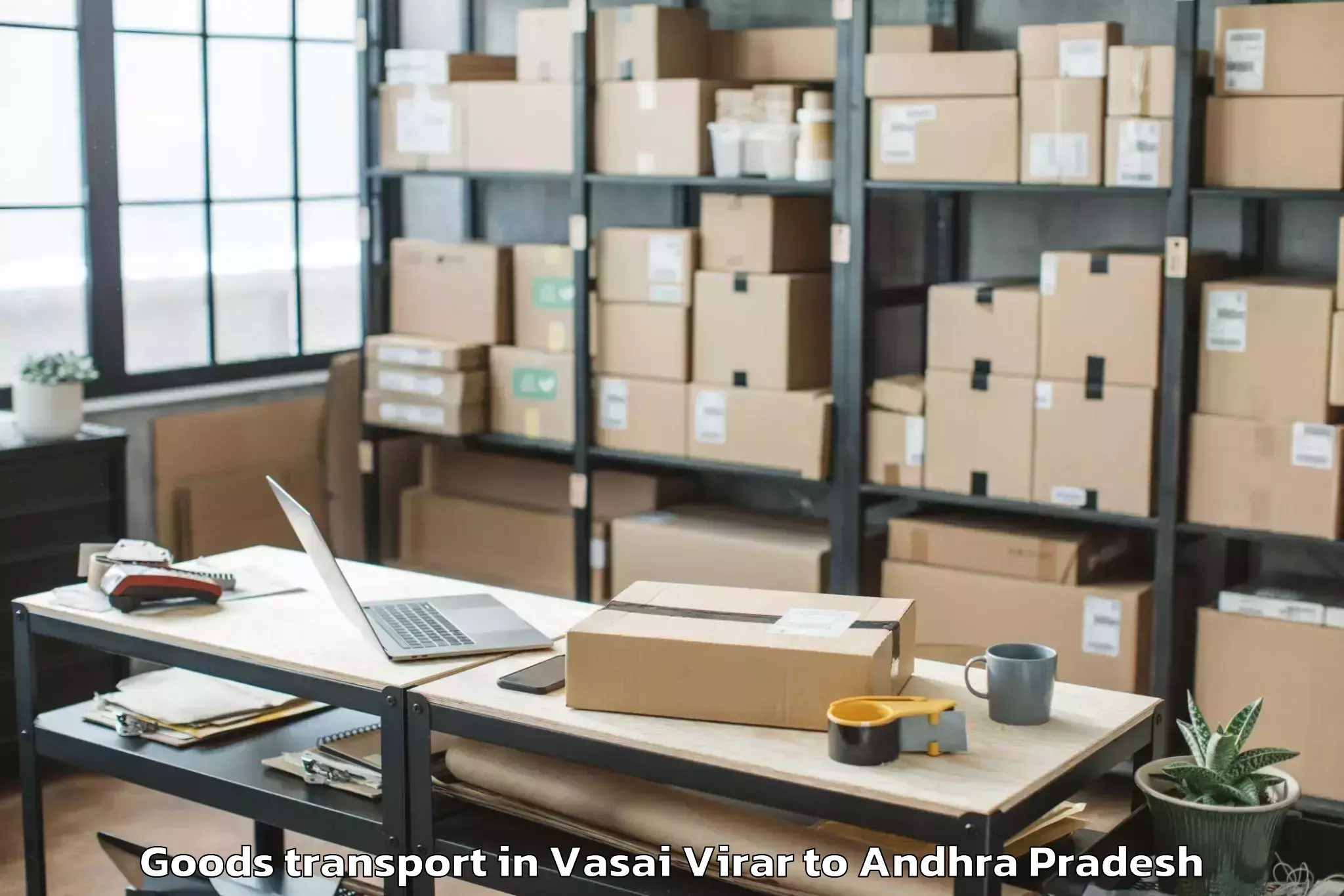 Book Vasai Virar to Laveru Goods Transport Online